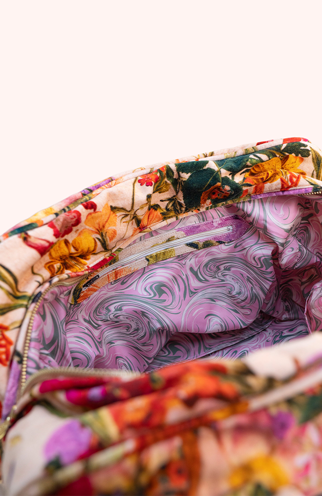 Luxe Weekender Bags - Cream Posy