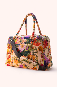 Luxe Weekender Bags - Cream Posy