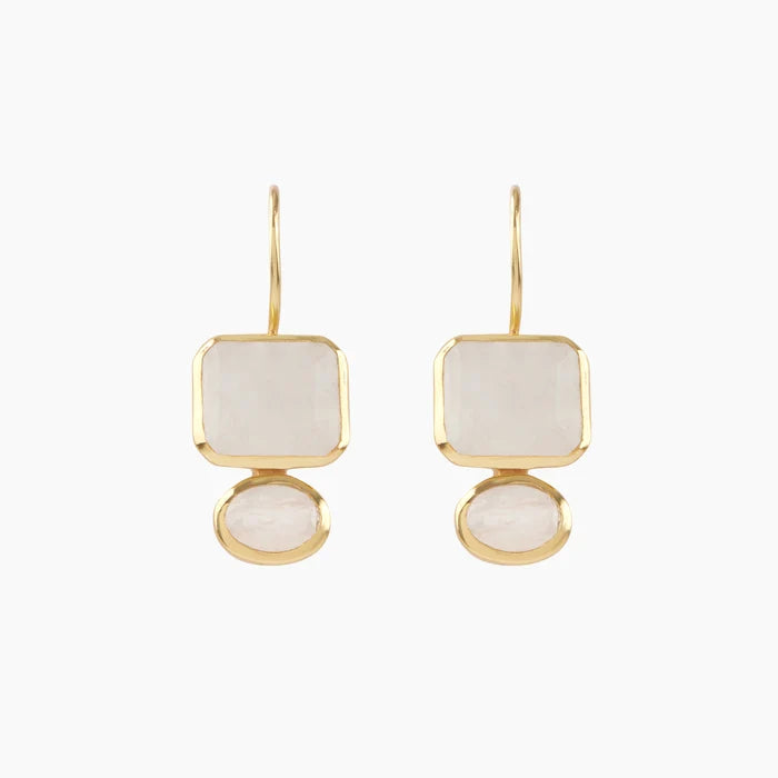 Lyric Earrings - Rainbow Moonstone
