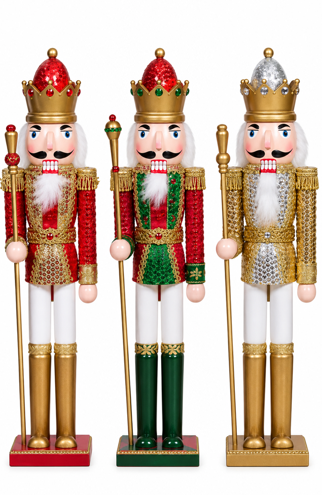 Wooden Nutcracker w/ Staff
