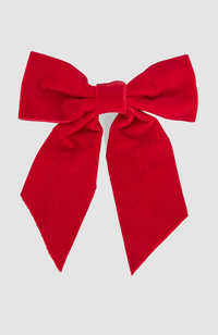 Velvet Clip On Bow Small - Red