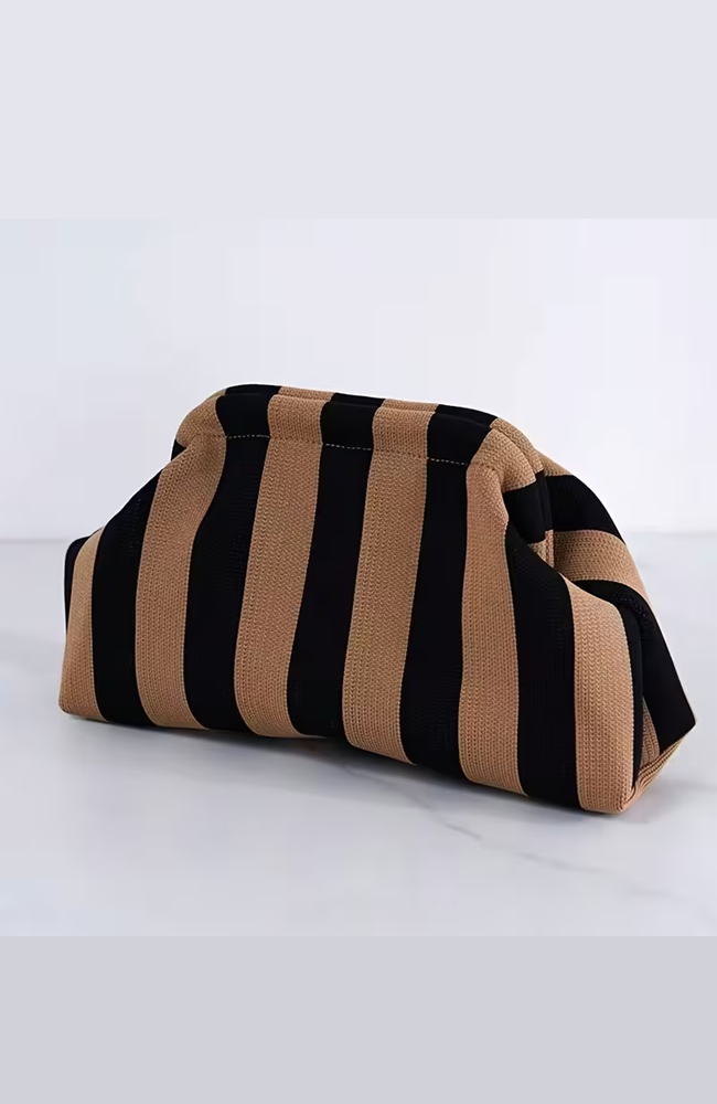 Chloe Clutch Bag - Toffee/Black
