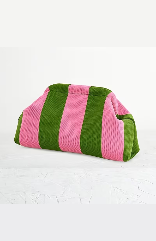 Chloe Clutch Bag - Green/Pink