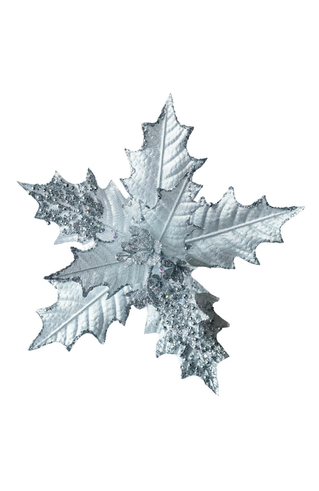 Poinsettia Silver Dark Centre