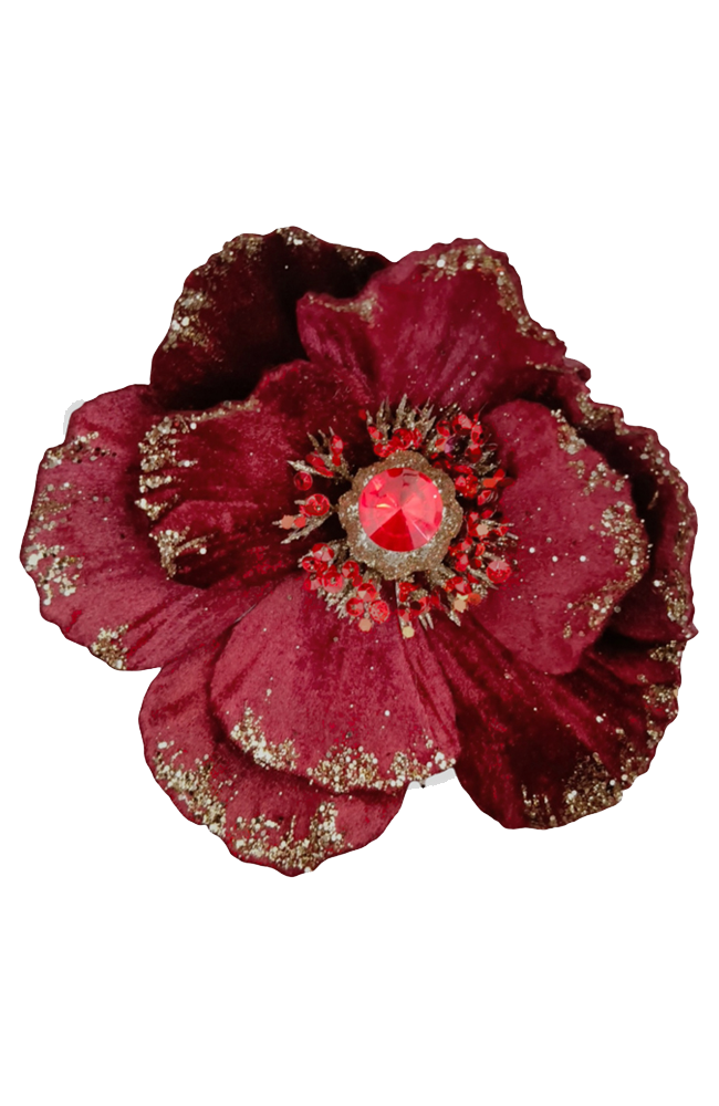 Clip On Sheer Poly Magnolia - Red