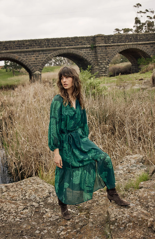 Lynn Tiered Dress - Evergreen