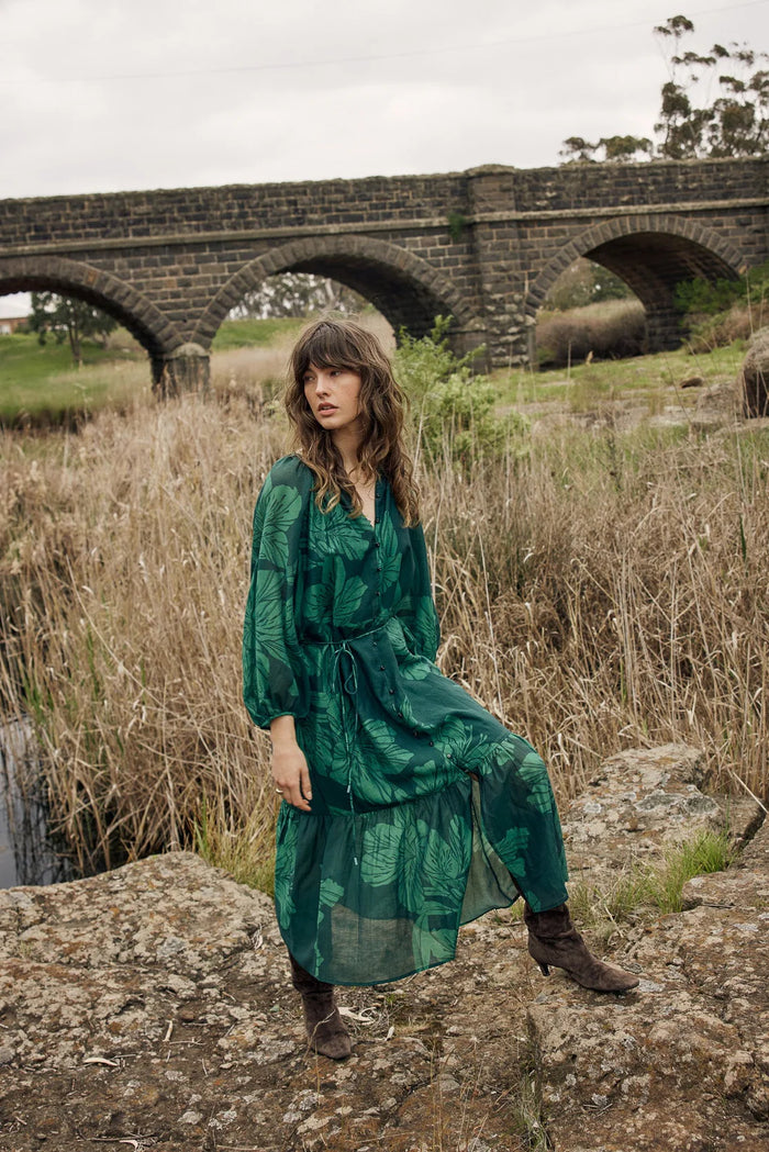 Lynn Tiered Dress - Evergreen