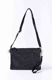 Crossbody/Clutch Bag - Metallic Black