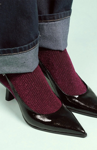 Glitter Lurex Socks - Burgundy Wine