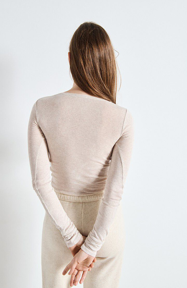 Massachusetts L/S T-shirt - Cream Melange
