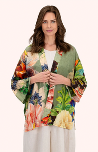 Kimono Jacket - Botanical Bouquet Sage