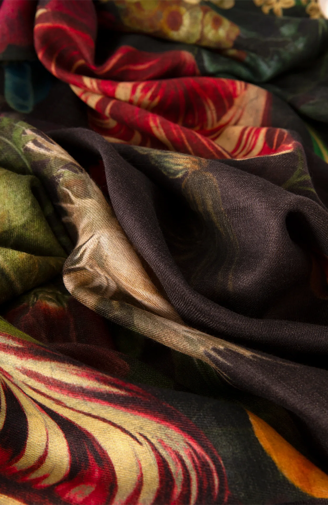 Mid-Length Kimono - Opulant Florals, Chocolate