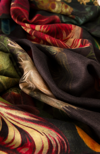 Mid-Length Kimono - Opulant Florals, Chocolate