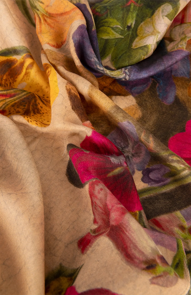 Mid-Length Kimono - Cream Posy