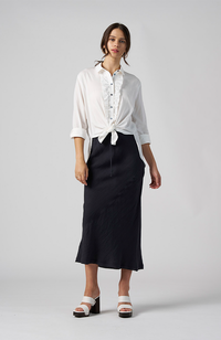 Echo Linen Skirt - Midnight