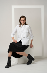 Mixed Media Shirt - White