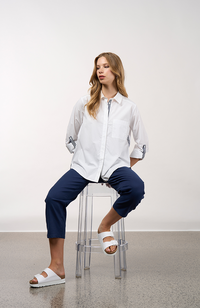 Mixed Media Shirt - White