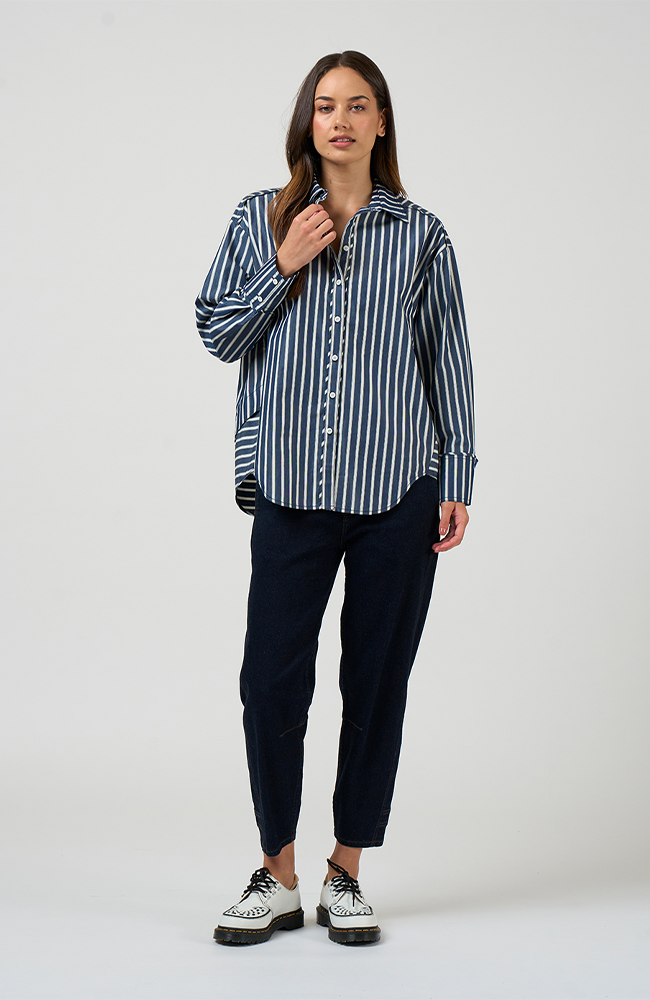 Direction Stripe Shirt - Navy