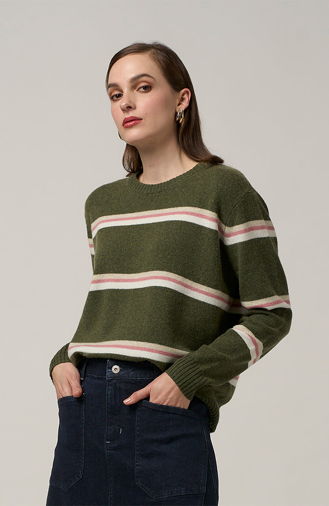 Compass Stripe Sweater - Grass