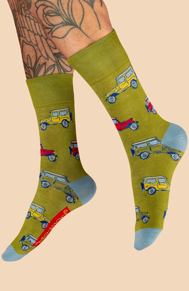Men's Vintage Land Rover Socks - Fern