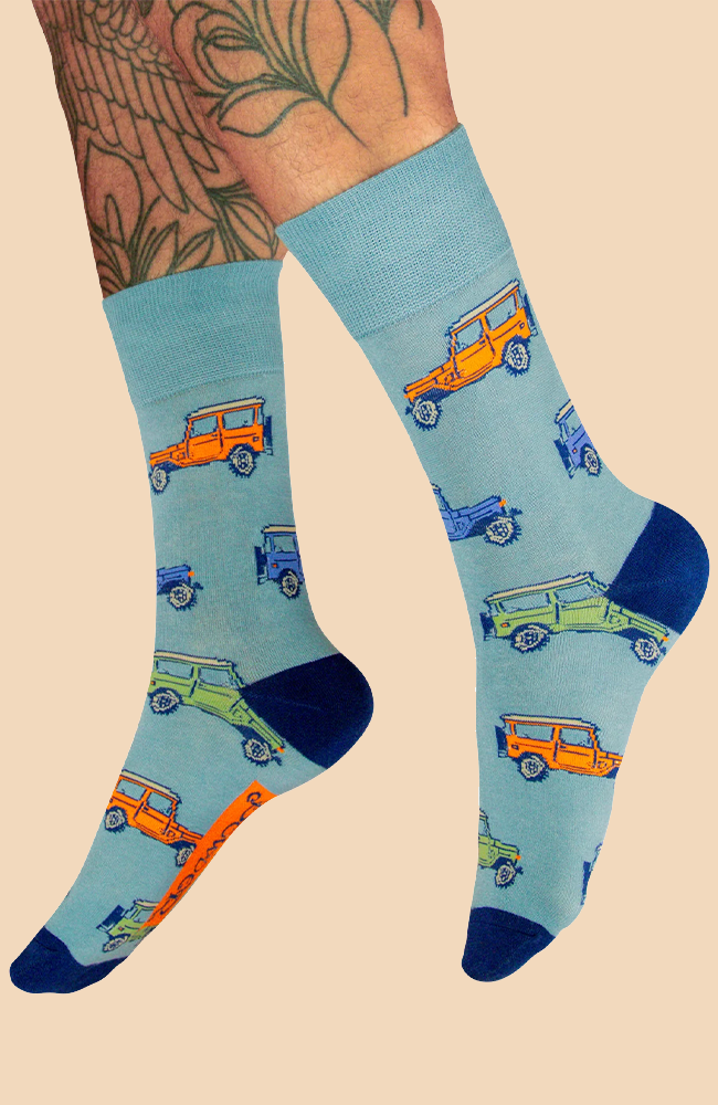 Men's Vintage Land Rover Socks - Ice