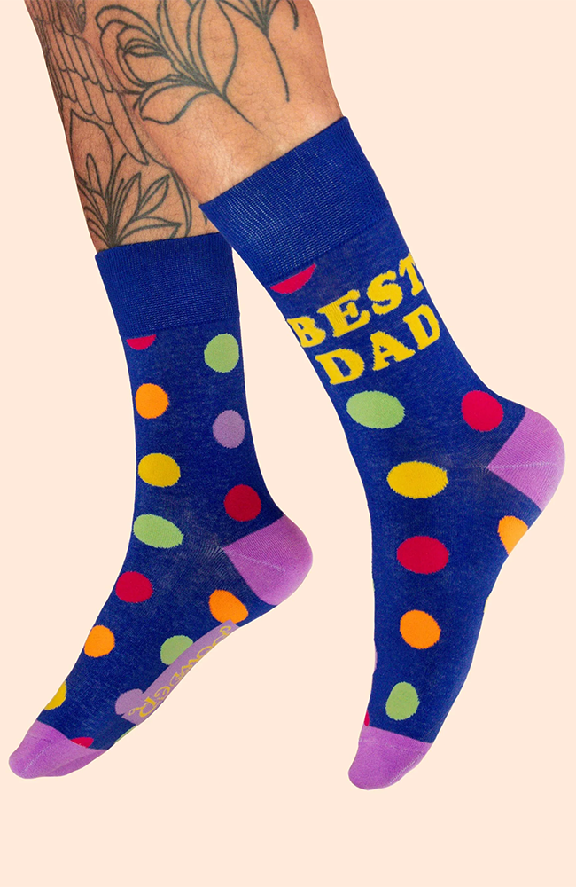 Men's Socks - Best Dad Polka Dot/Navy