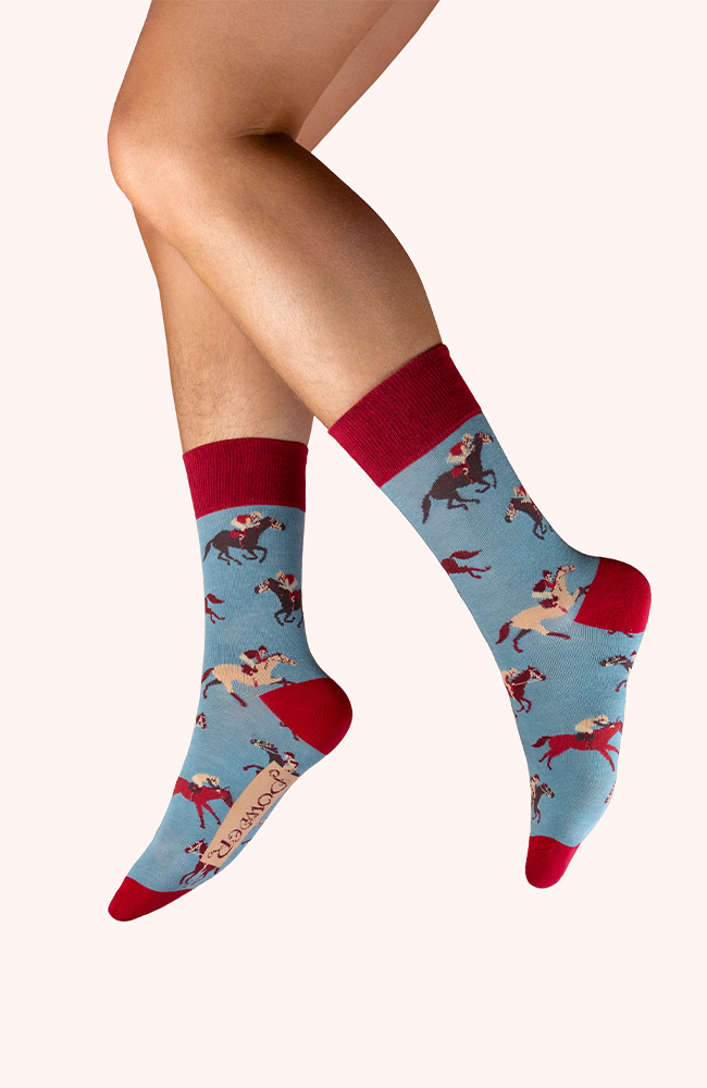 Men's Socks – Vintage Race Horses/Denim