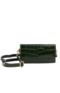 Margot Clutch Bag - Green Croco Leather