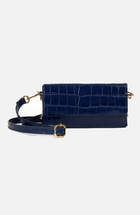 Margot Clutch Bag - Croc Leather/Navy