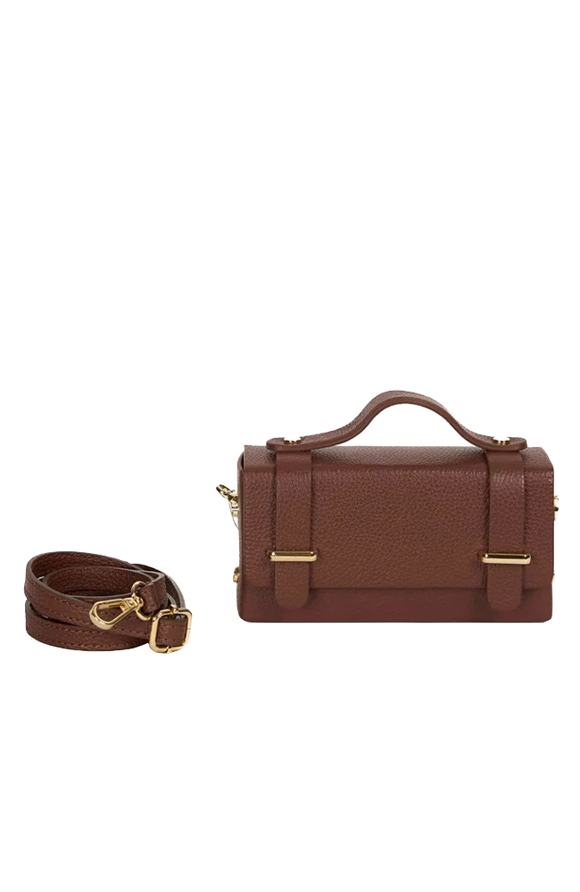 Margot Clutch Bag - Leather/Brown
