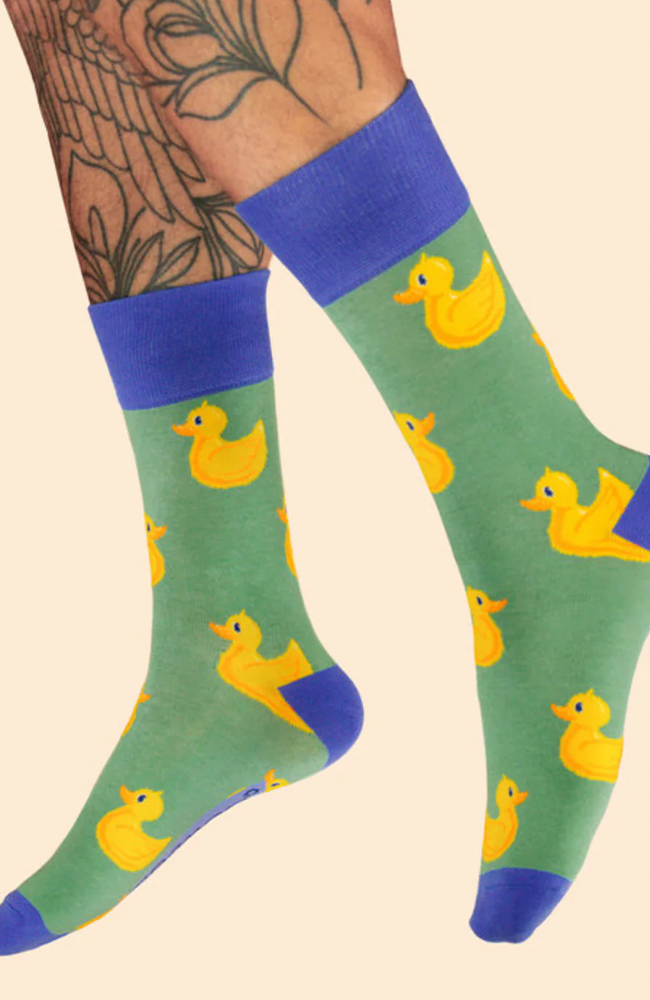Men's Rubber Ducks Socks - Sage