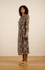 Selena Wrap Dress - Geo Lines