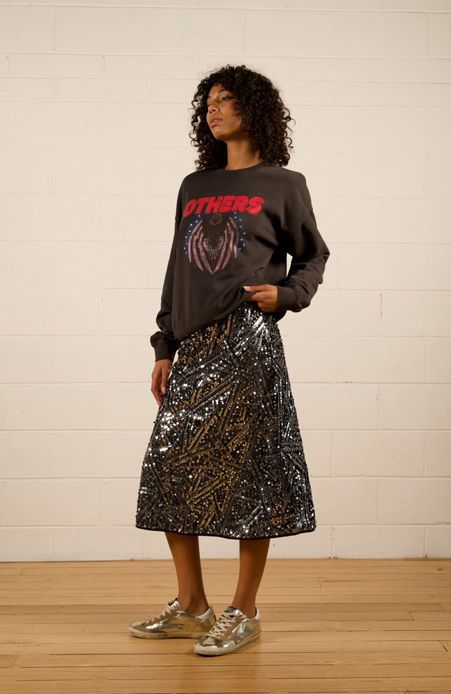 Remi Sequin Skirt - Silver Sequin