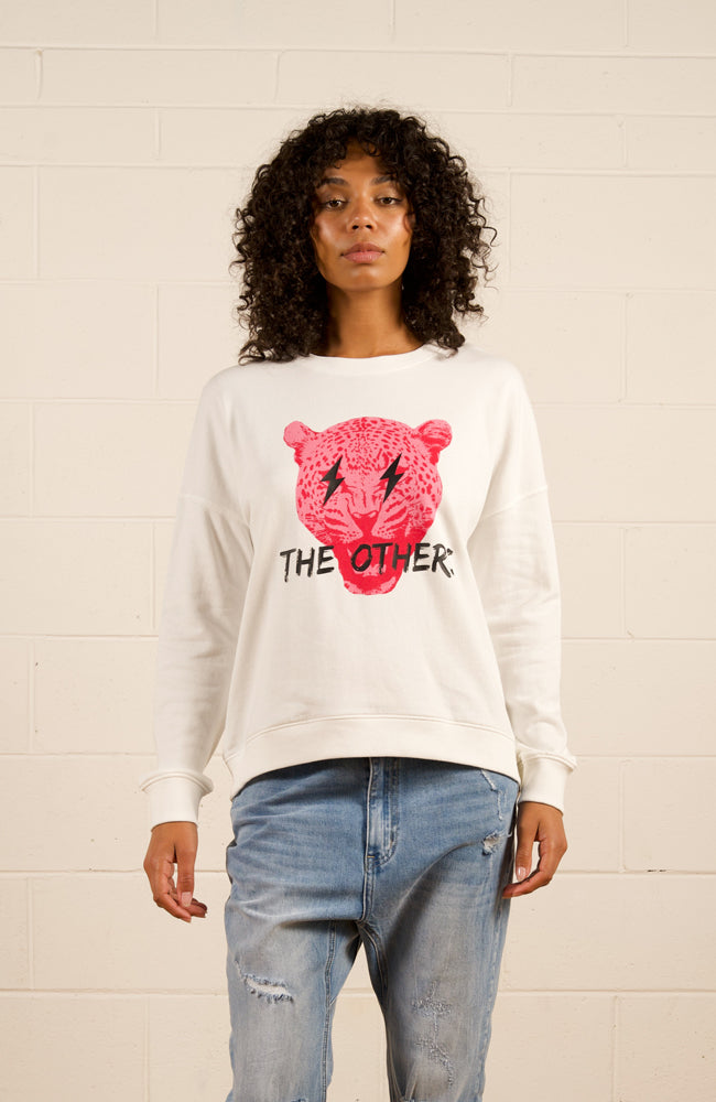 Amara Slouch Sweat - Vintage White Others Leopard
