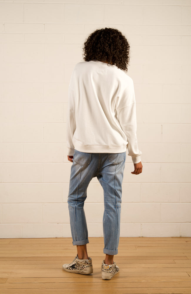 Amara Slouch Sweat - Vintage White Others Leopard