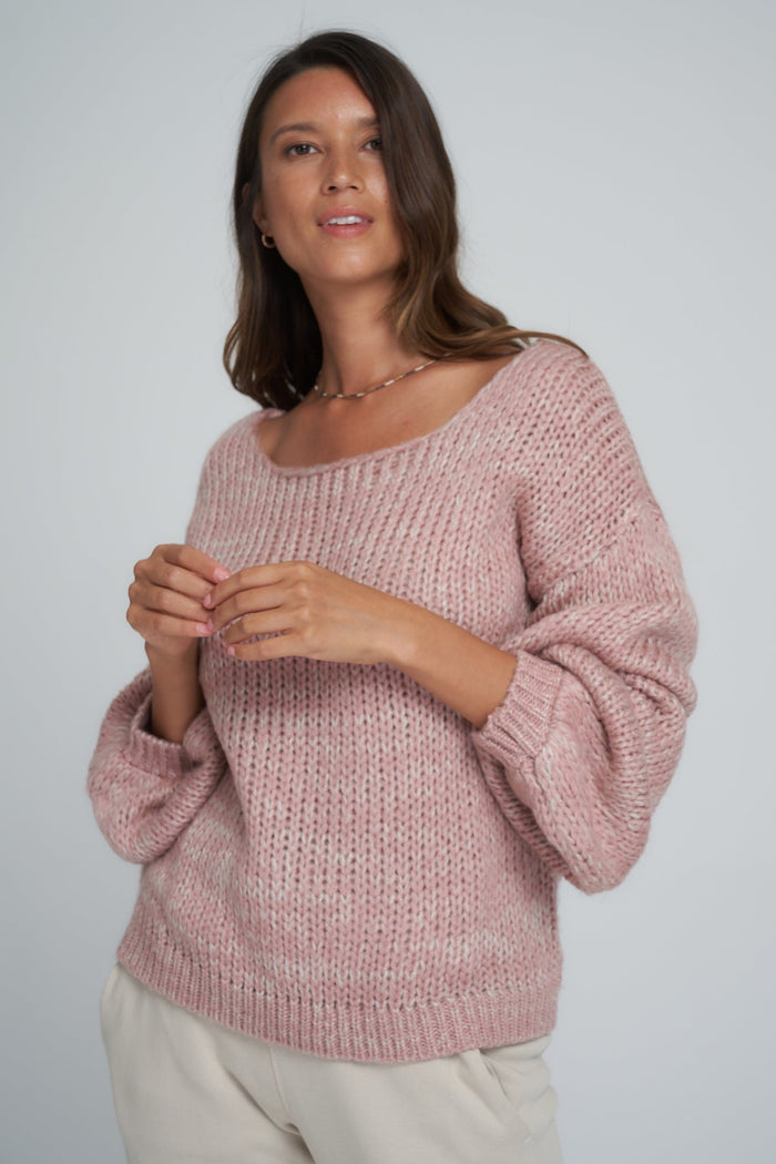 Ocean Knit Jumper - New Pink and Ivory