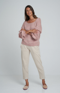 Ocean Knit Jumper - New Pink and Ivory