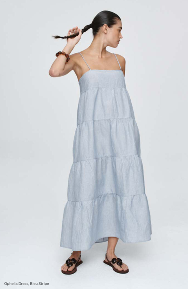 Ophelia Dress - Bleu Stripe