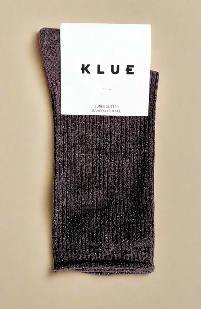 Glitter Lurex Socks - Chocolate Dark Brown