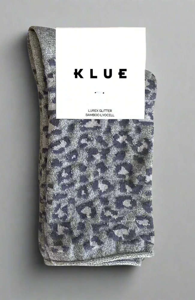 Glitter Lurex Socks - Leopard Grey