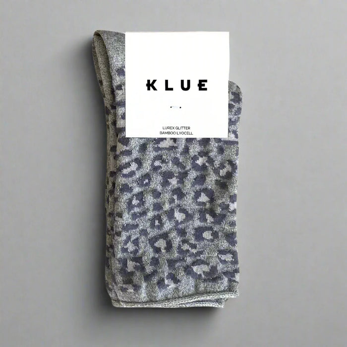 Glitter Lurex Socks - Leopard Grey