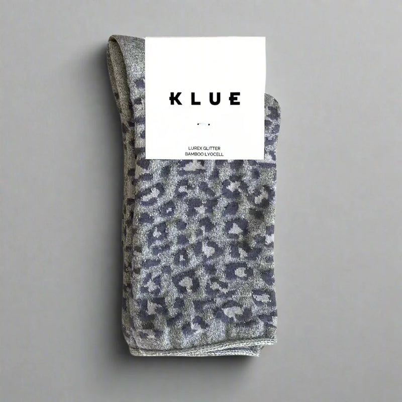 Glitter Lurex Socks - Leopard Grey