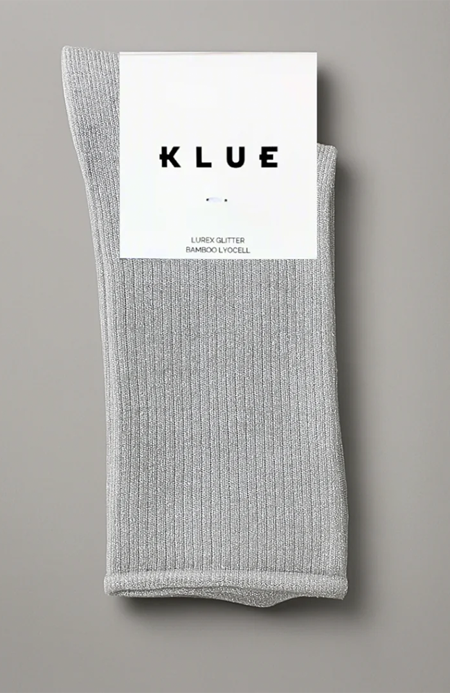 Glitter Lurex Socks - Light Grey/Silver