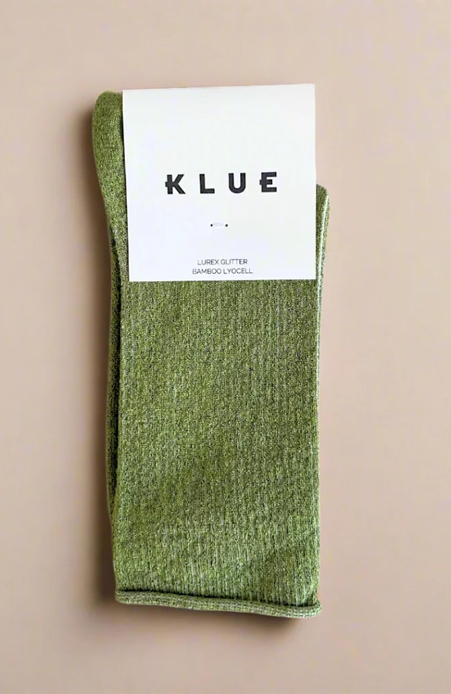 Glitter Lurex Socks - Olive Green