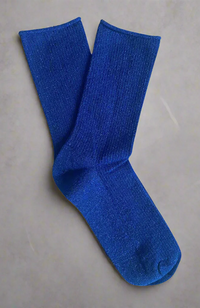 Glitter Lurex Socks - Electric Blue