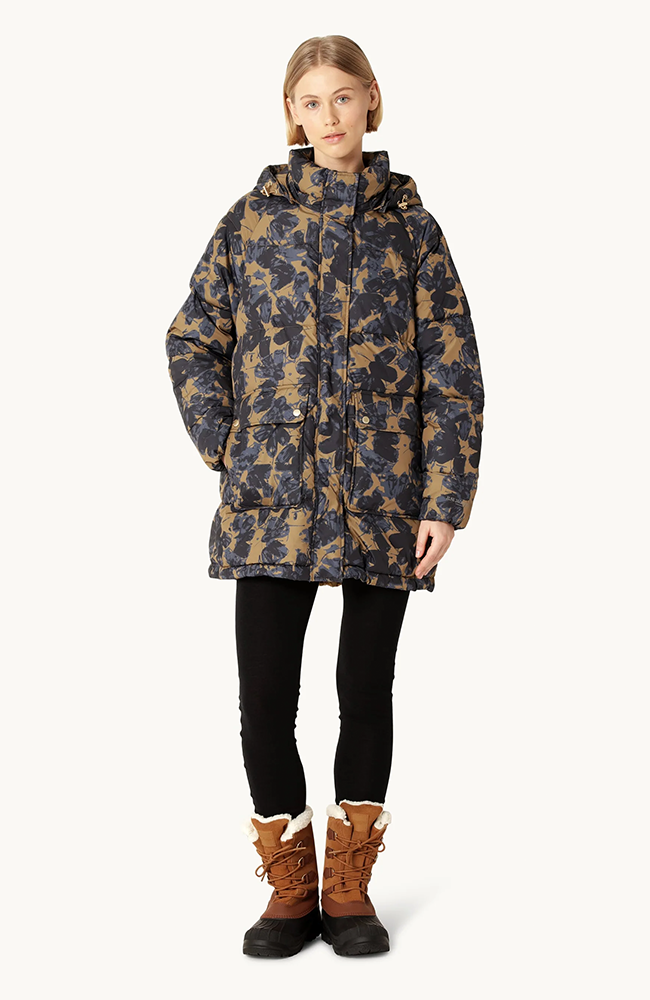 Oversized Padded Coat - Beige Butterfly