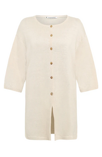 Piemonte Long Cardigan - Light Oat