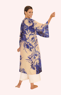 Kimono Gown - China Blue Blooms