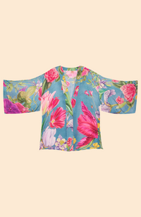 Kimono Jacket Floral Study - Denim