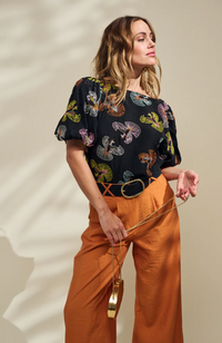 Embroidery Sky Black Top - Black